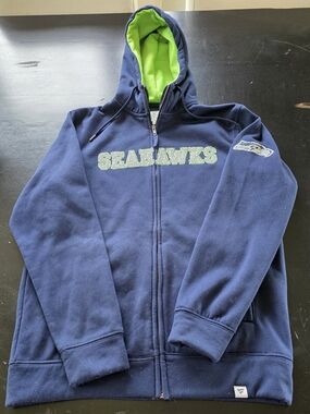 Womens Fanatics SEAHAWKS Bedazzled Navy Full-Zip Hoodie - Size S